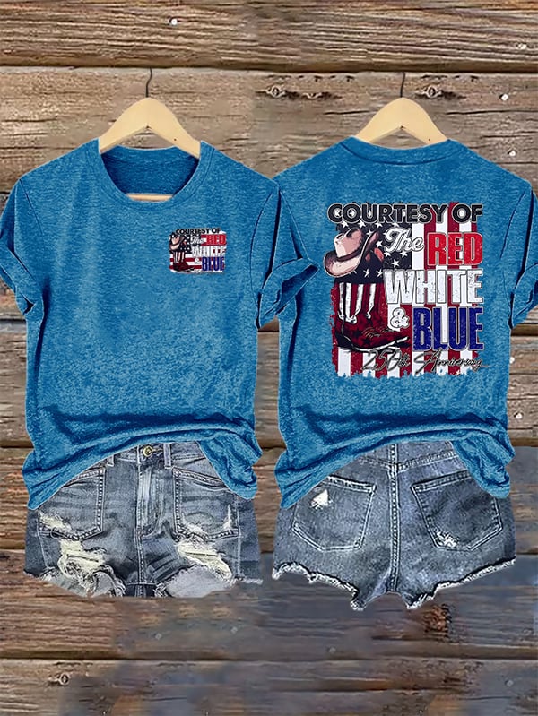Women's Courtesy Of Red White And Blue, 250th Anniversary Freedom T-Shirt