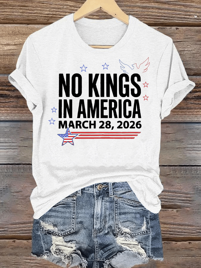 🔥Buy 3 Get 15% Off Women's NO KINGS IN AMERICA Print T-Shirt