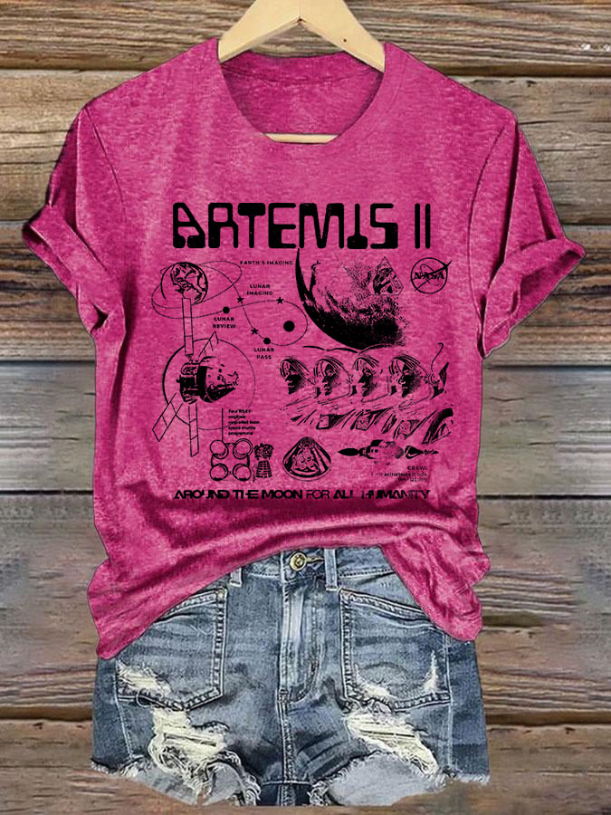 Women's Lunar Landing Character Print T-Shirt