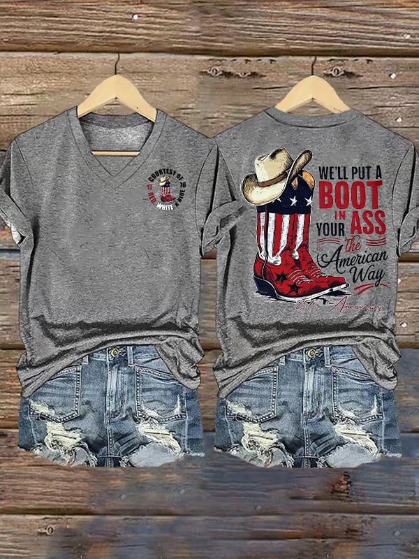 Women's WE'LL PUT A BOOT Print T-Shirt