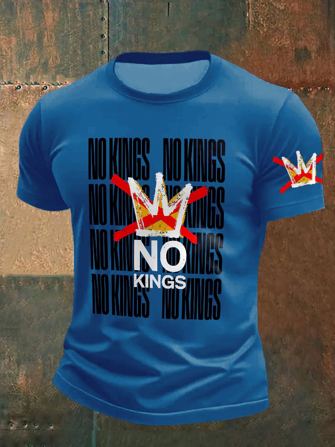 🔥Buy 3 Get 15% Off Men's Retro No Kings In America Print T-Shirt
