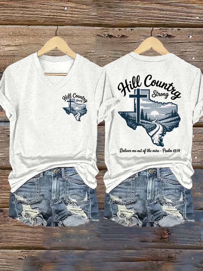 Women's Texas Hill Country Strong Printed T-Shirts