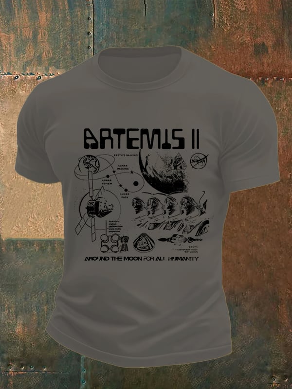 Men's Lunar Landing Character Print T-Shirt