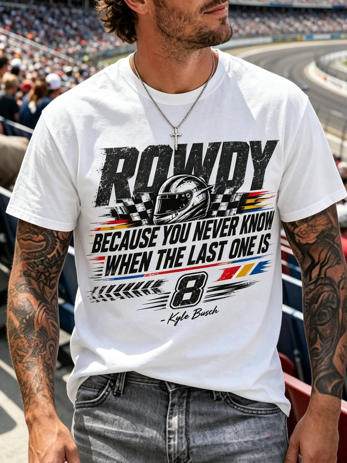 Men's Because You Never Know When The Last One Is Print Round Neck T-shirt