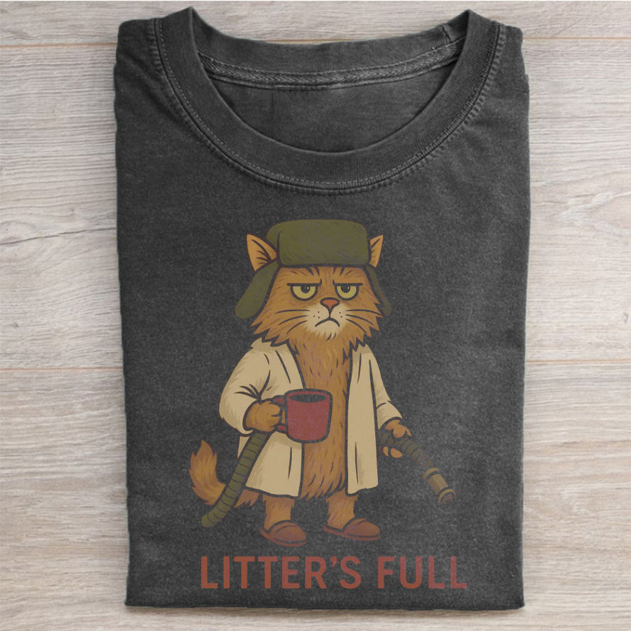 Litter's Full Christmas Vacation Cat T-shirt