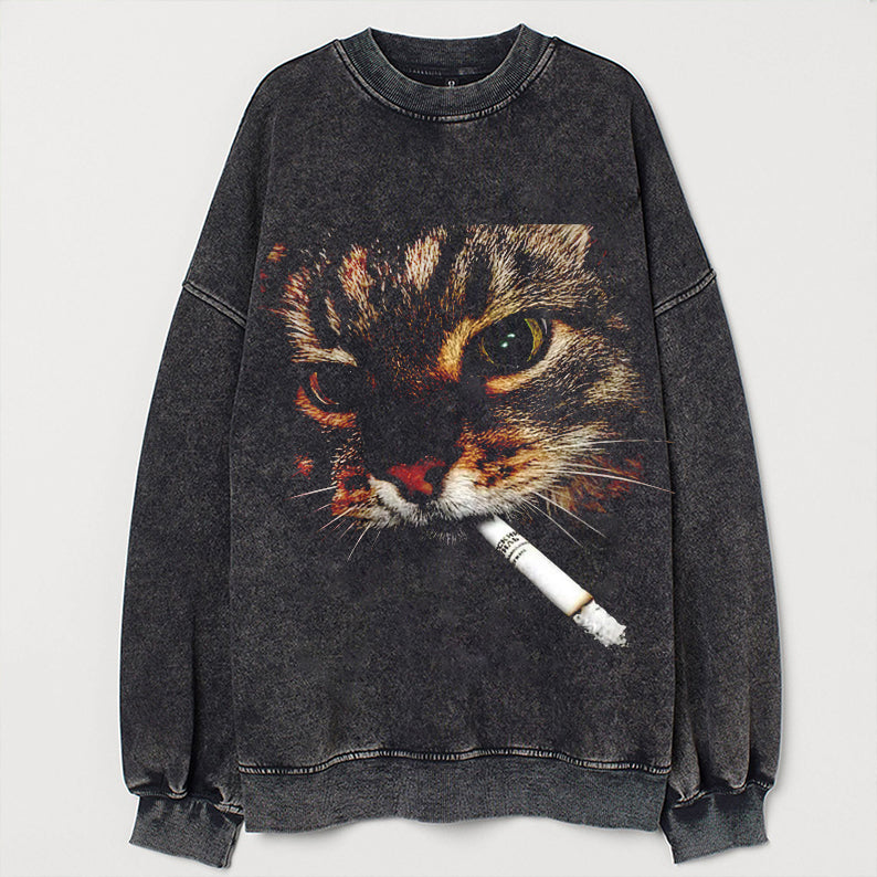 Funny Cat Meme Vintage Sweatshirt