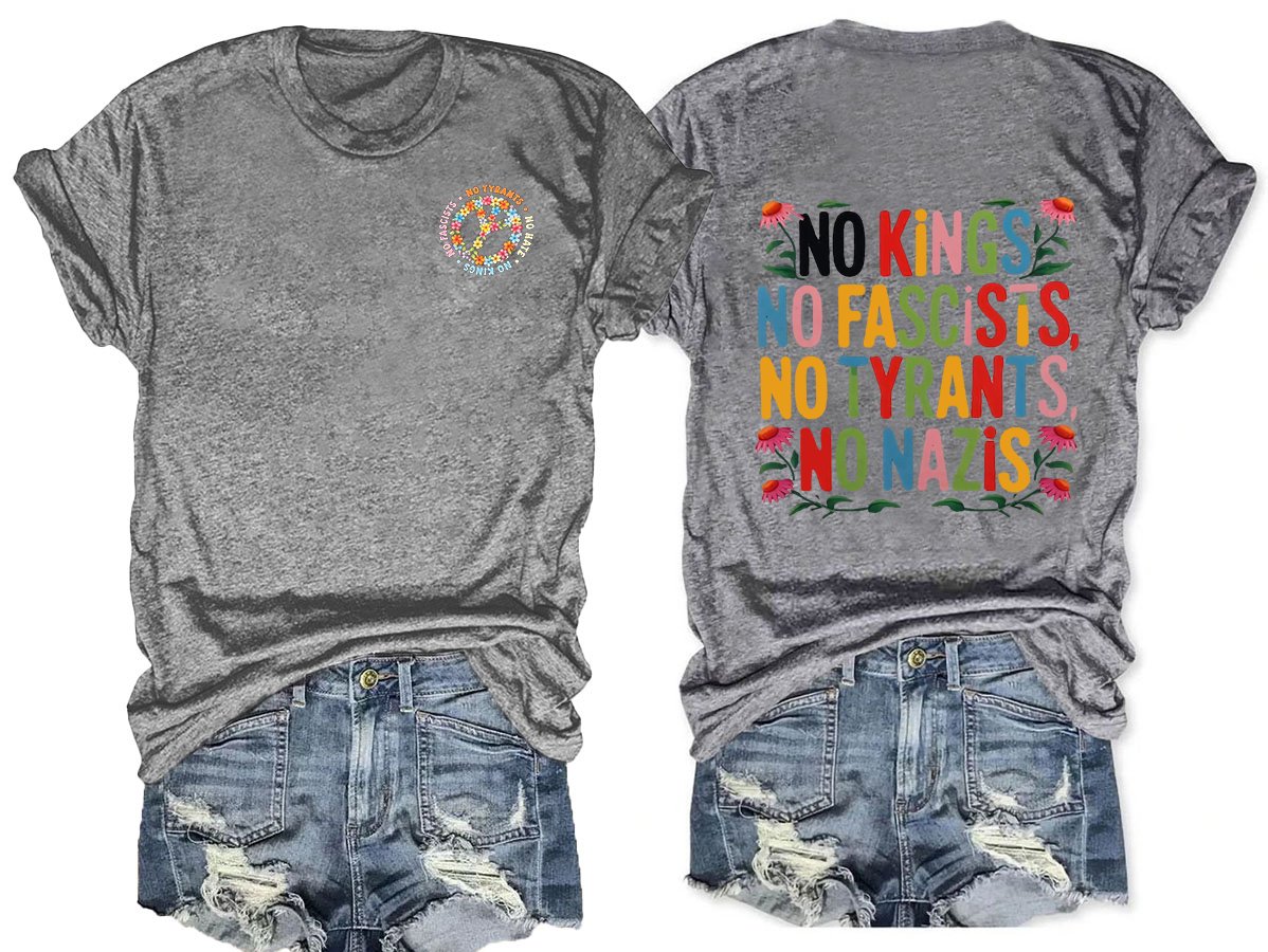 No Kings In America Print  T-shirt
