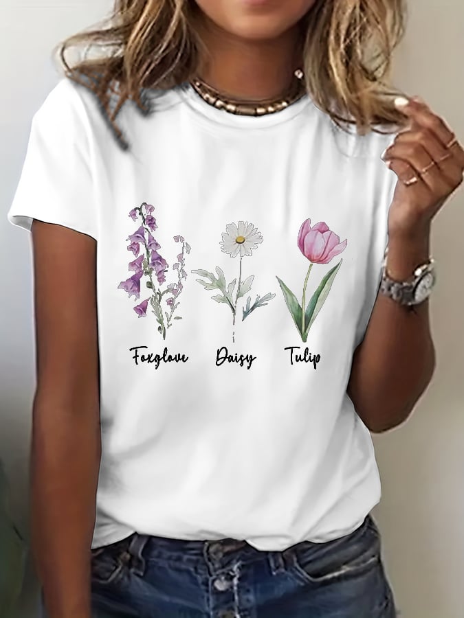 🔥Buy 3 Get 15% Off🔥Women's Floral FDT Print T-Shirt