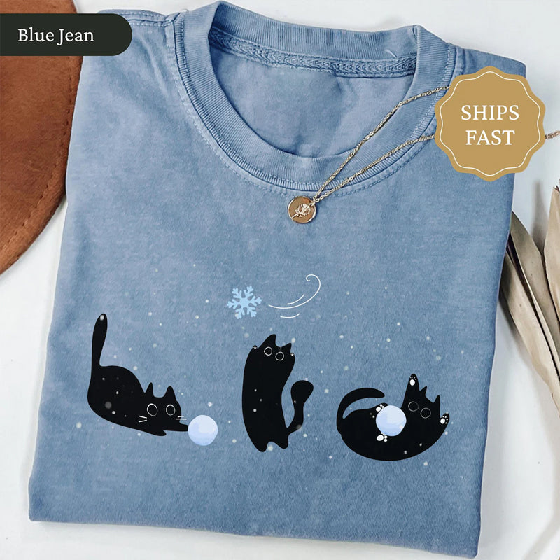 Black Cats Winter T-shirt