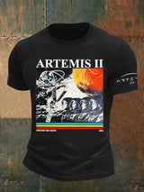 Men's  Lunar Landing Character Print T-Shirt