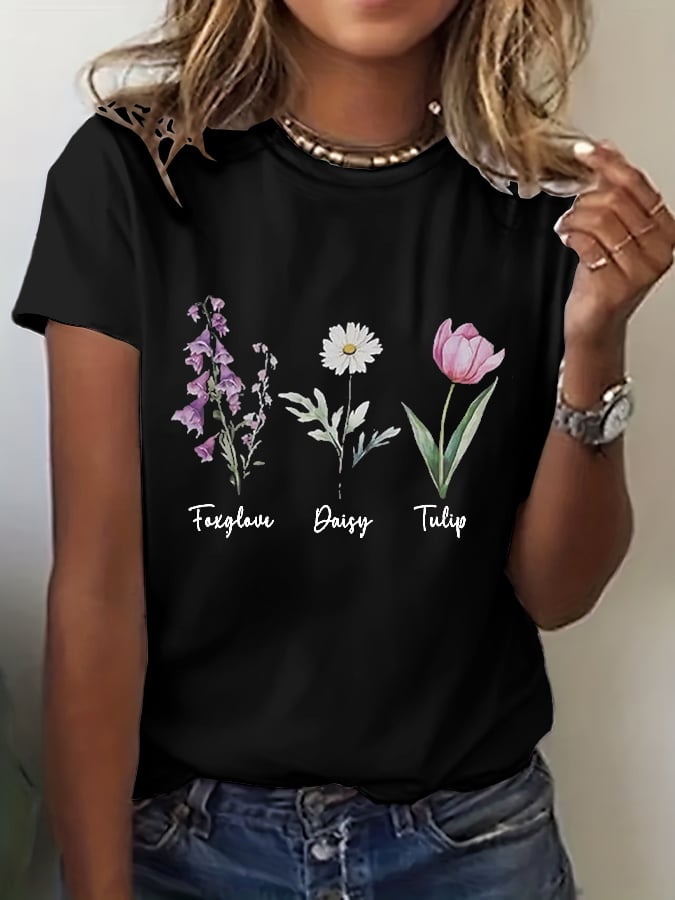 🔥Buy 3 Get 15% Off🔥Women's Floral FDT Print T-Shirt
