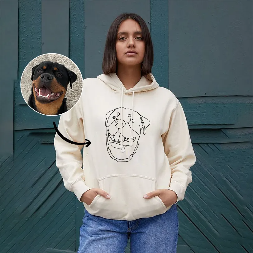 Custom Embroidered Pet Portrait Hoodie/Sweatshirt