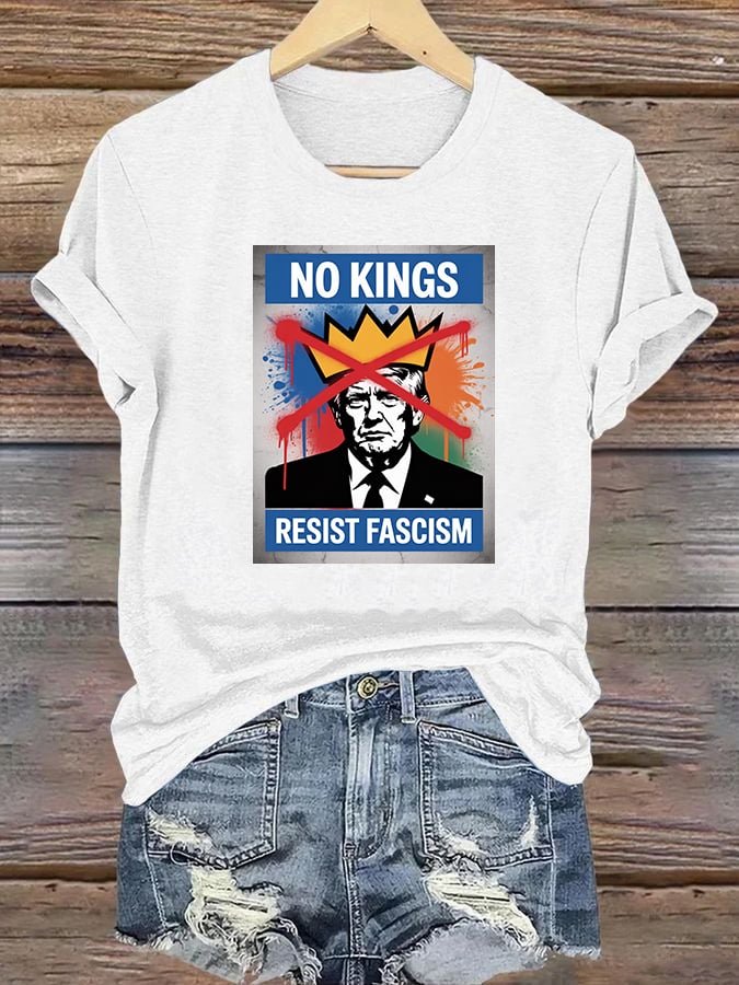 Women's  NO KINGS RESIST FASCISM  T-shirt