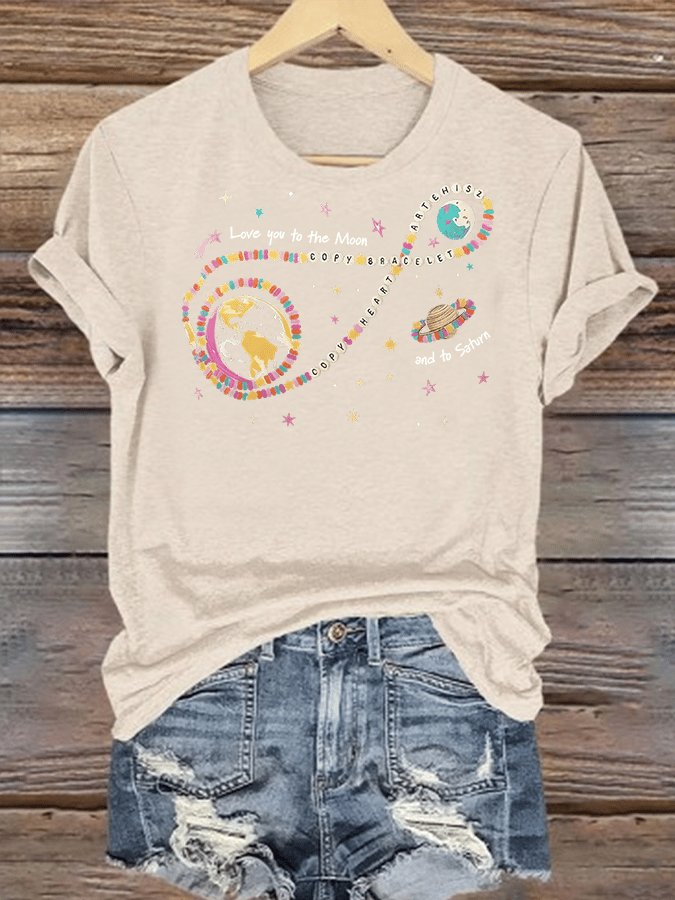Women's  Fun Planet Print T-Shirt