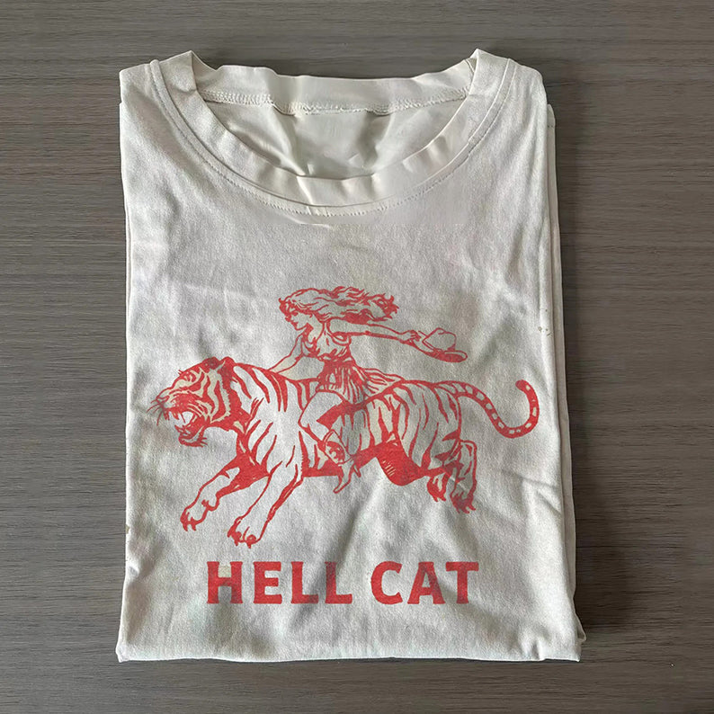 Vintage Cowgirl Hell Cat T-shirt