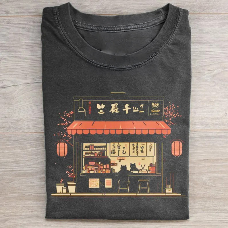 Cat Lover Ramen Shop T-shirt