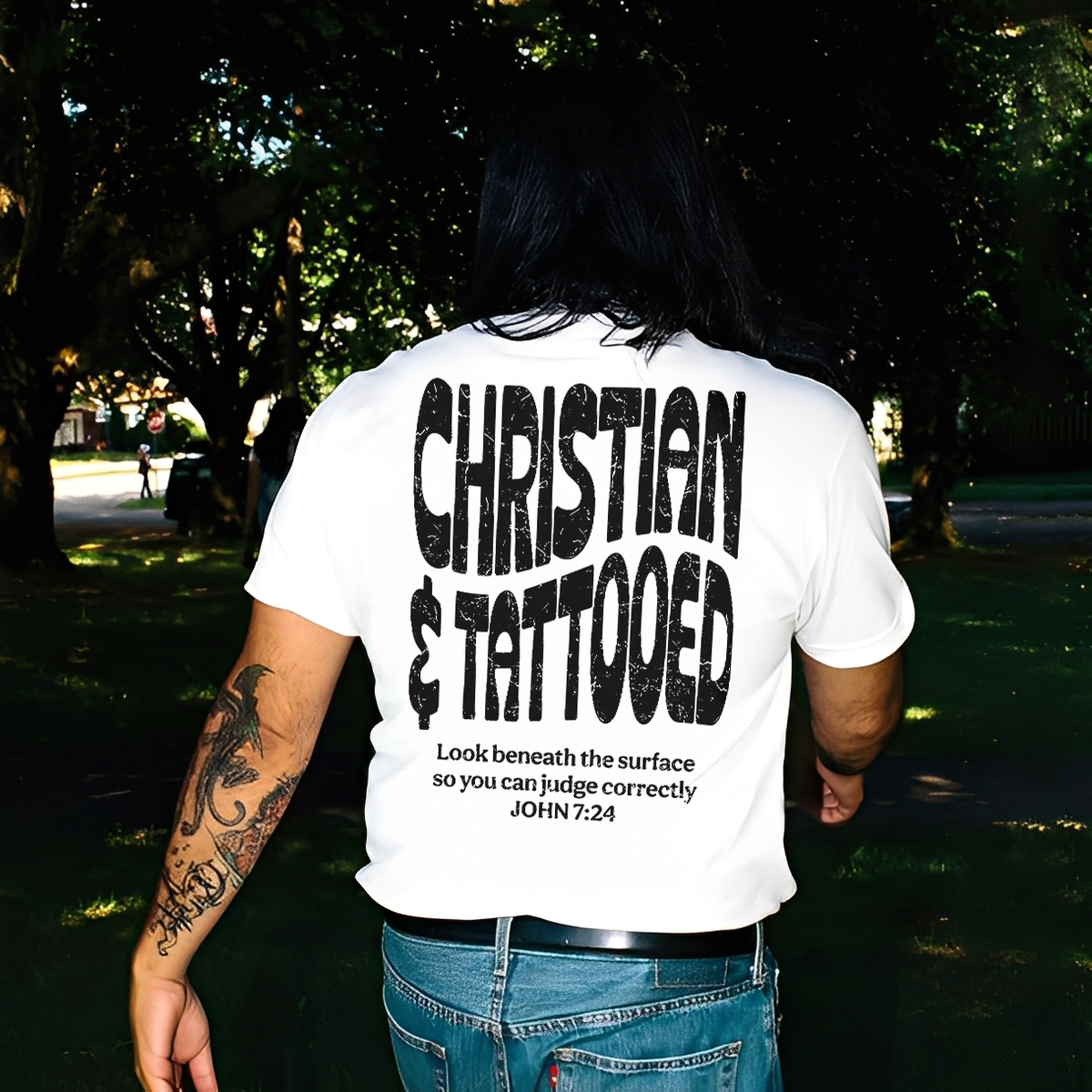 Christian & Tattooed Printed Men's T-shirt