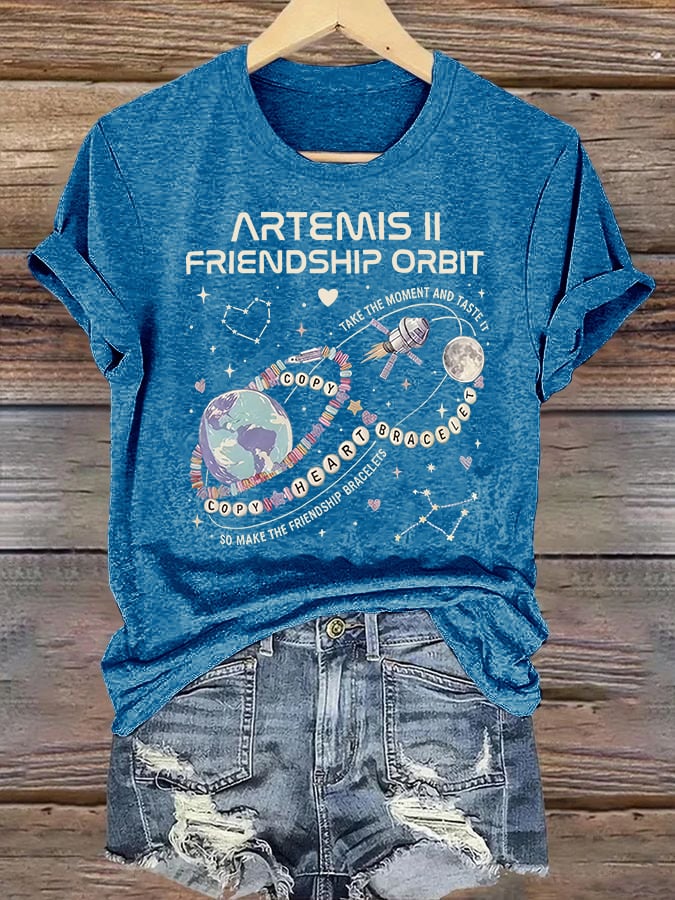 Women's  Fun Planet Print T-Shirt