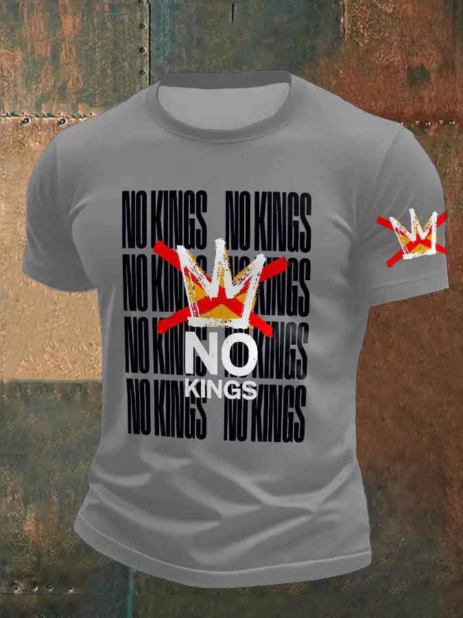 🔥Buy 3 Get 15% Off Men's Retro No Kings In America Print T-Shirt