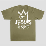 Jesus Is King Crown Graffiti Print Printed Women's T-shirt