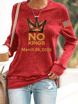 Retro No Kings Day March 28 2026 Print Sweatshirt