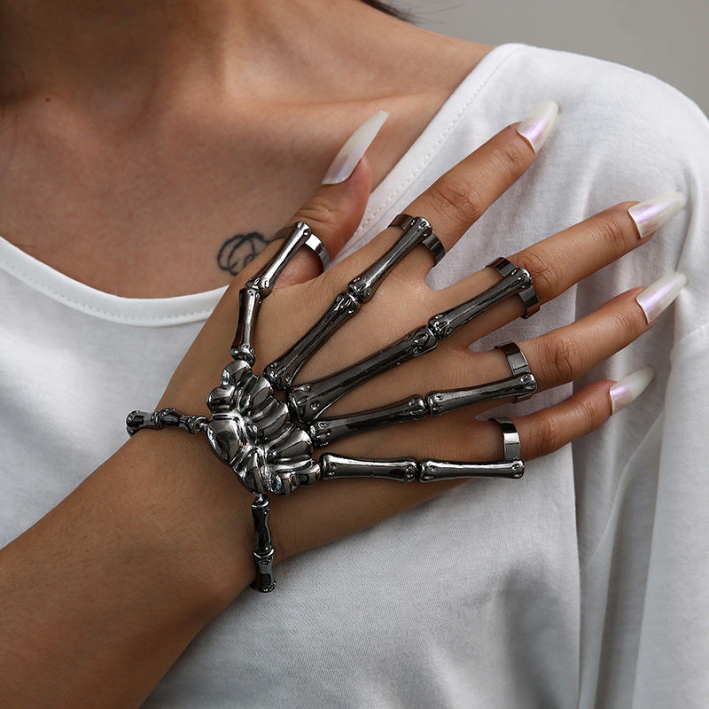 bunnykachu punk skull bracelet