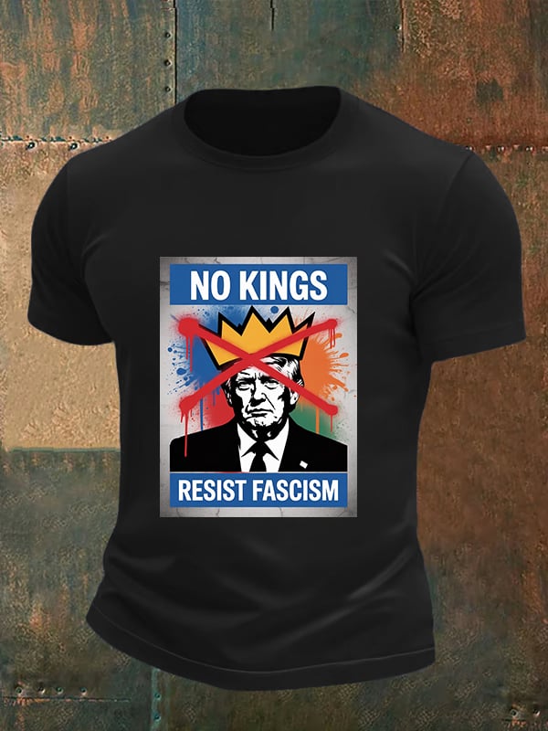 Men's   NO KINGS RESIST FASCISM T-shirt
