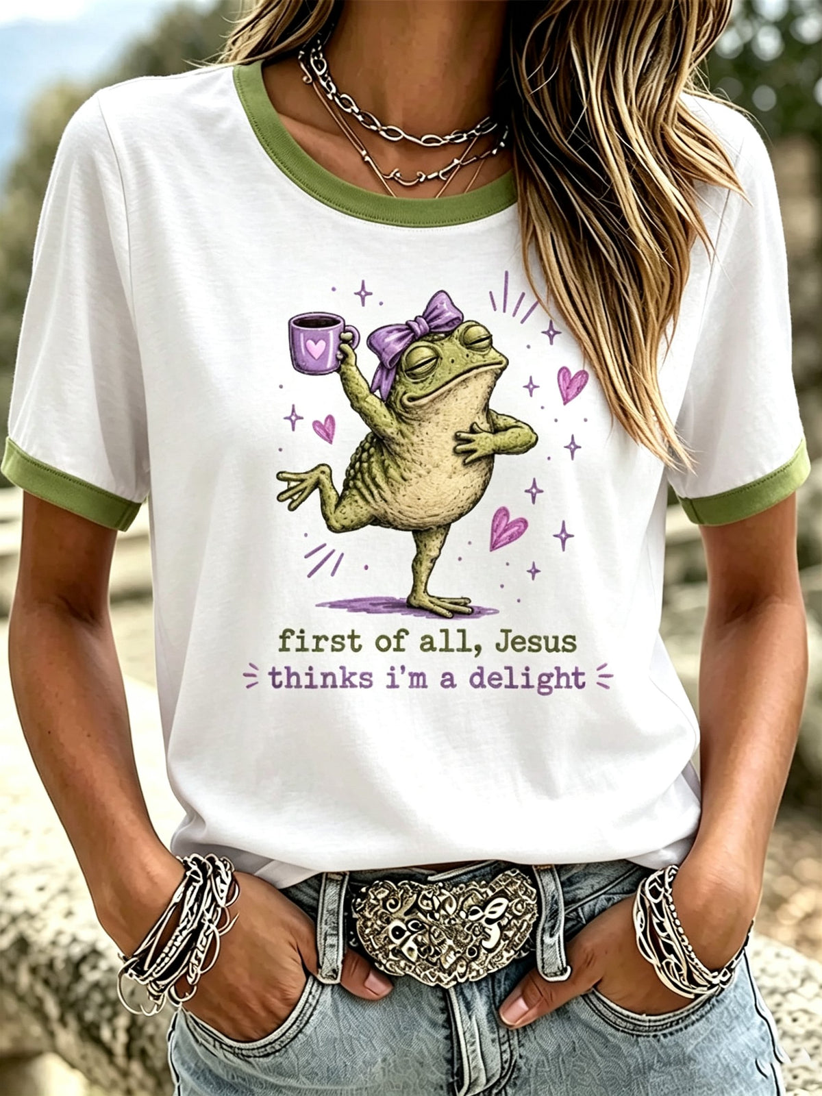 Women's 'Jesus Thinks I'm A Delight' Printed Casual T-Shirt