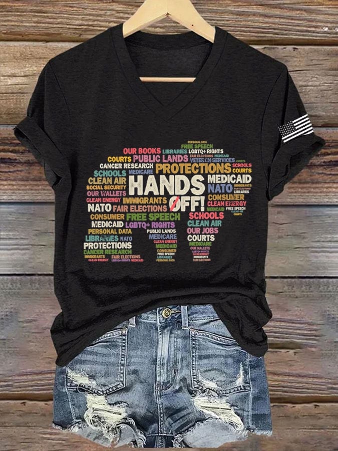 🔥Buy 3 Get 15% Off🔥Women's FDT “Hands Off ” Print Casual T-Shirt
