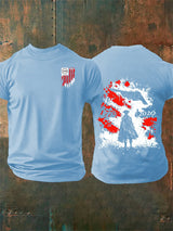 Men's Round-Neck 250 US Flag Print T-Shirt