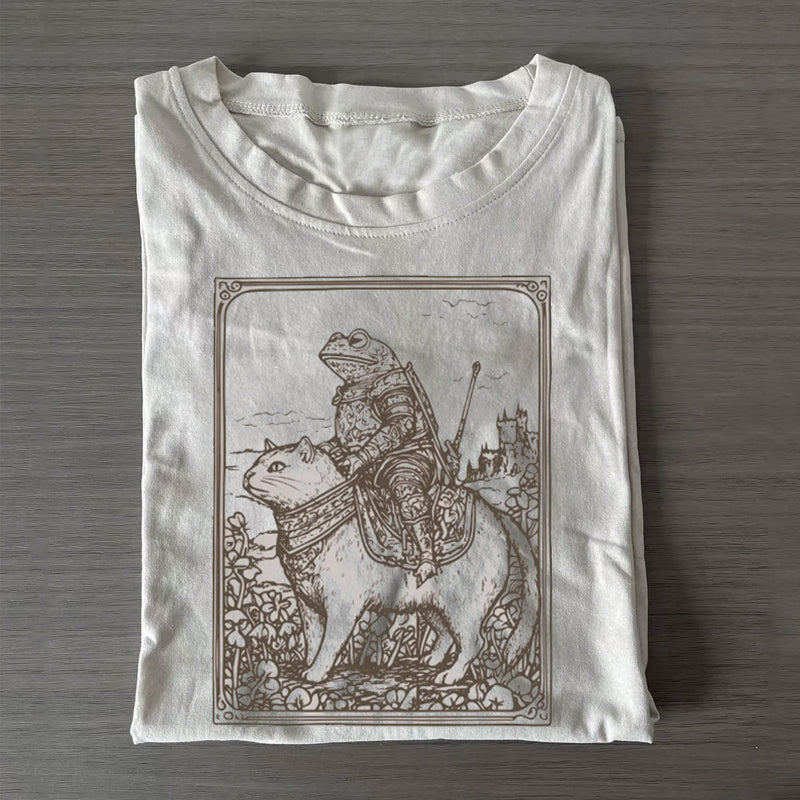 Medieval Frog on Cat T-shirt