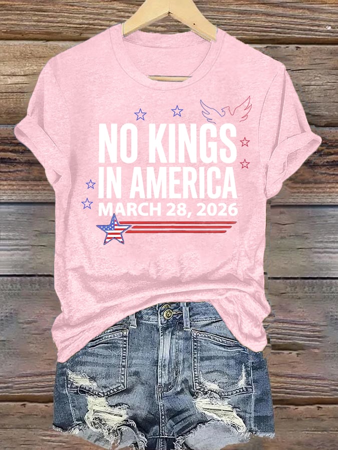 🔥Buy 3 Get 15% Off Women's  NO KINGS IN AMERICA  Print  T-Shirt
