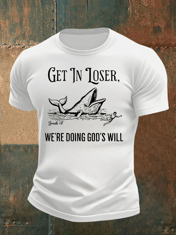 Men's  WE'RE DOING GOD'S WILL  Print  T-Shirt