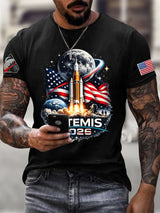 Men's To The Moon And Beyond Printed Casual T-shirt