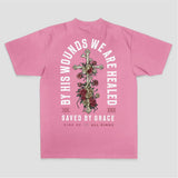 By His Wounds We Are Healed Saved By Grace King Of All Kings Printed Women's T-shirt