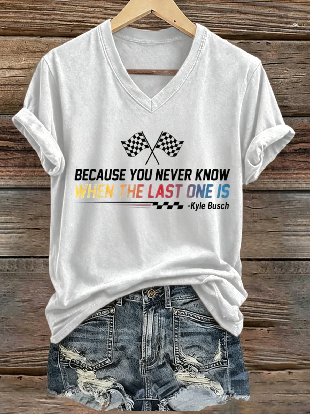 Women's Drag Racing Hero Print Casual T-shirt