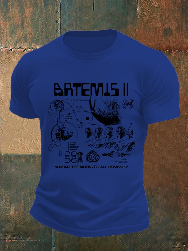 Men's  Lunar Landing Character Print T-Shirt