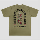 By His Wounds We Are Healed Saved By Grace King Of All Kings Printed Women's T-shirt