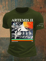 Men's  Lunar Landing Character Print T-Shirt
