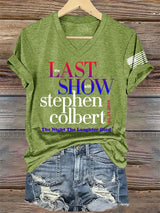 🔥Buy 3 Get 15% Off🔥V-Neck Retro  Last Show 05.21.2026 The Night The Laughter Died Print T-Shirt