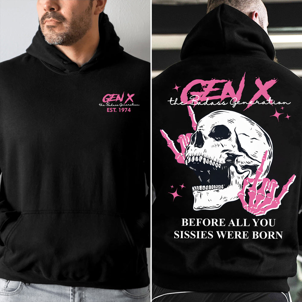 Double-Sided Generation X Custom Year Badass Generation T-shirt, Custom Year Of Birth Shirt, Generation X T Shirt