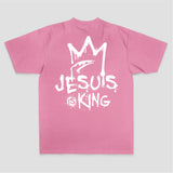 Jesus Is King Crown Graffiti Print Printed Women's T-shirt