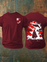 Men's Round-Neck 250 US Flag Print T-Shirt