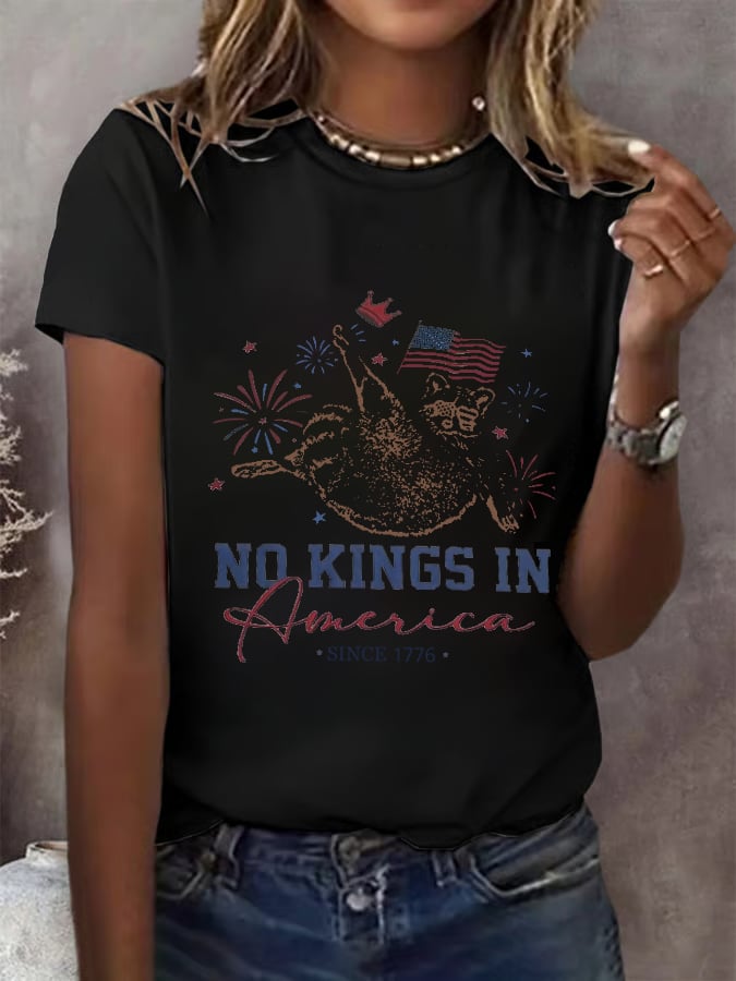🔥Buy 3 Get 15% Off🔥Women's No King In America Printed  T-Shirt