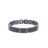 Titanium steel magnetic healing stone carbon fiber energy bracelet-Black
