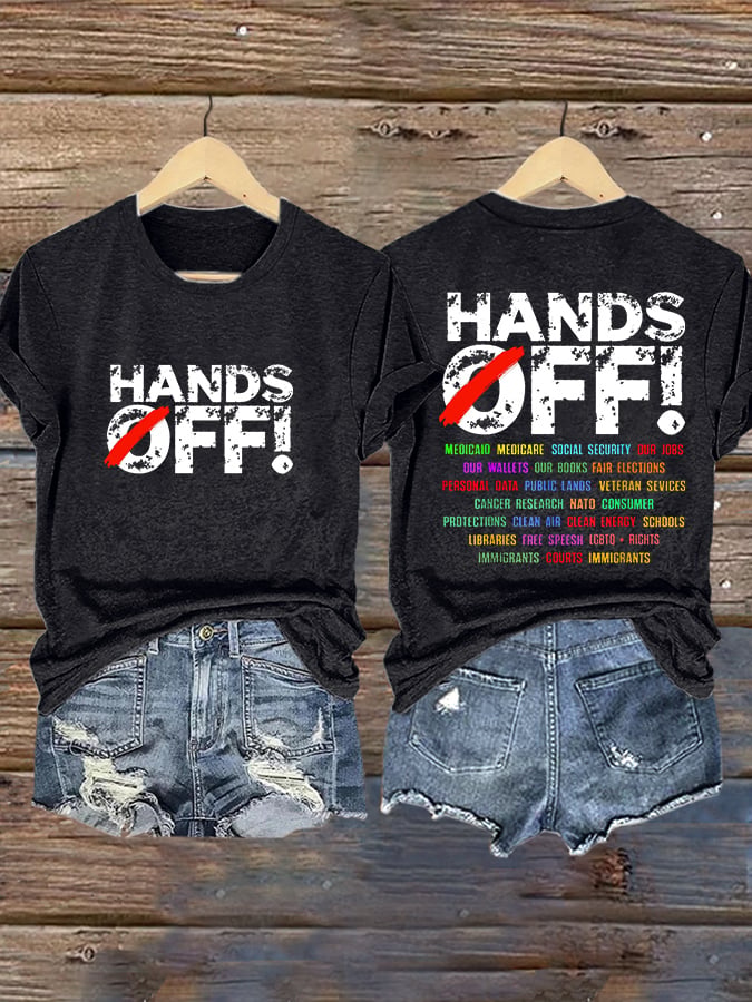 🔥Buy 3 Get 15% Off🔥Women's Hands Off Protest Print Casual T-Shirt