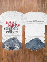 V-Neck Retro Last Show 05.21.2026 The Night The Laughter Died Print T-Shirt