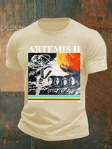Men's  Lunar Landing Character Print T-Shirt