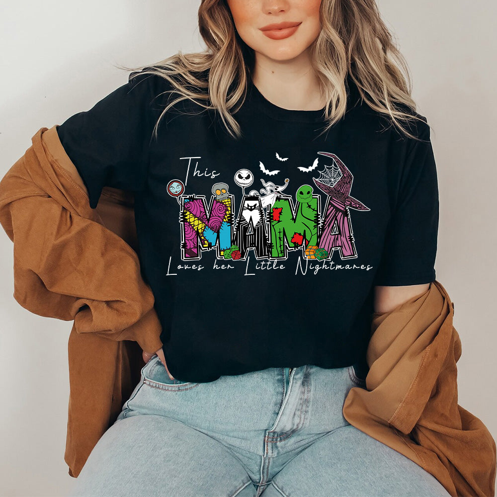 Halloween Horror Mama Custom Kids Name Sweatshirt. This mama loves her little nightmares sweatshirt.