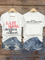 V-Neck Retro Last Show 05.21.2026 The Night The Laughter Died After The Episode Ended. Hopefully People Laughed During The Show Print T-Shirt
